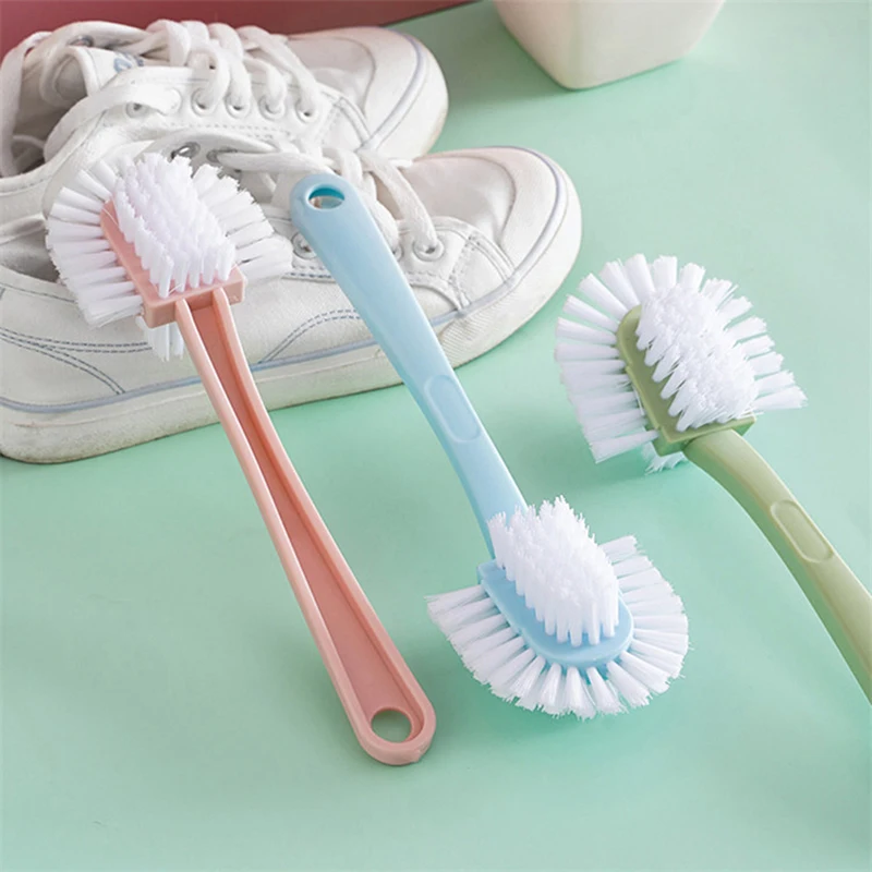 Multifunctional All-round Five-sided Shoe Washing Brush Household Plastic Long-handled Soft-bristle Shoe Brush Multifunctional