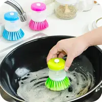 Dish Brush with Liquid Soap Dispenser Cleaner Dish Scrubber Brush Dishwashing Sponge Pot Wash Wipe Home Kitchen Cleaning Tools 1