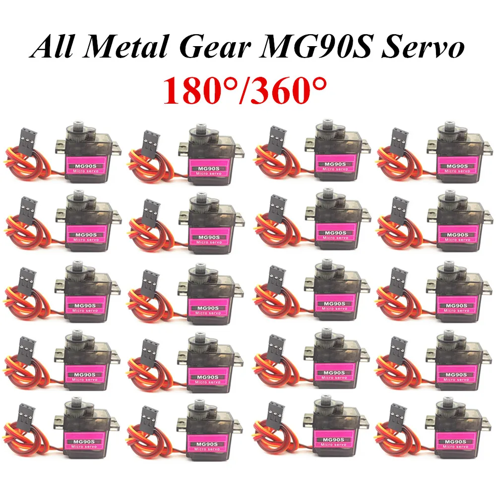 MG90S Servo 1/2/4/10/20/50 Pcs All Metal Gear 9g SG90 Upgraded Version For Helicopter Plane Boat Car Trex 450 RC Robot 180 360 image 1