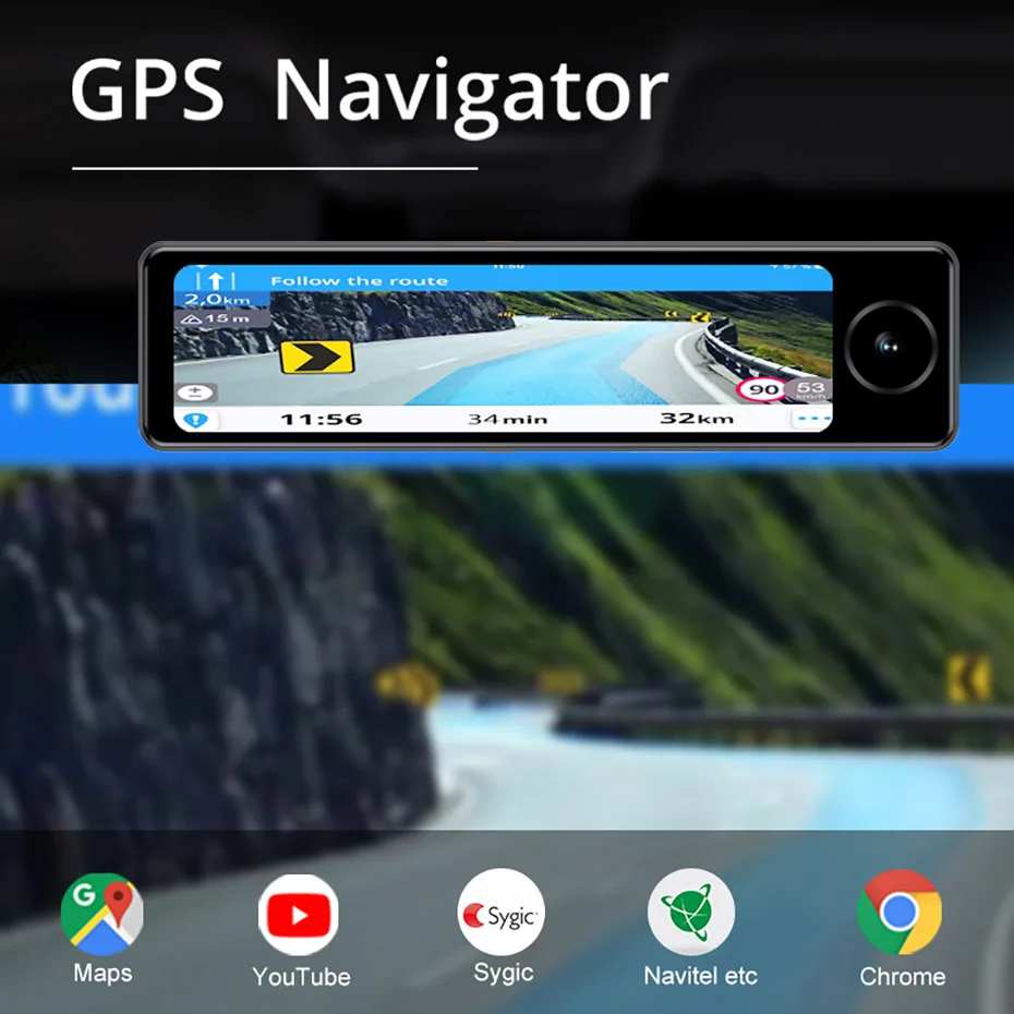 ڵ ̷ DVR, ȵ̵ 8.1, ADAS, GPS ׺̼, FHD 1080P  ķ,  ڴ, 2GB RAM, 32GB ROM, 11 ġ, 4G, 3 ī޶