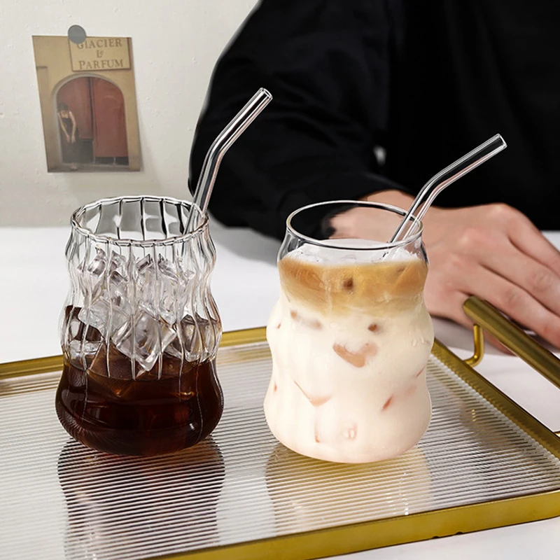 450/500ml Tazza in vetro con manico Resistente al calore Colazione Latte Caffè Coppia Tazza Bicchiere Acqua Bicchieri Succo di frutta Tazza da tè  15