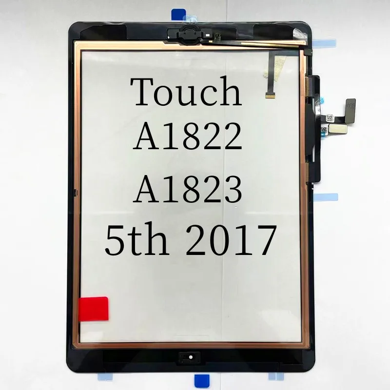 

9.7"Original quality For iPad 5 5th Gen 2017 A1822 A1823 touch screen with/without buttons For iPad 5 Touch digitizer replacemen