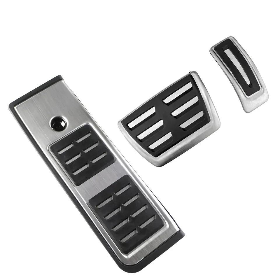 KUVIEZ Pédale D'accélérateur Pour Pour A4 B9 Pour A5 F5 2016 2017 2018-2021 2022 2023 Pédale D'accélérateur Voiture Acier Inoxydable Frein Repose-Pieds Couvercle Pédales(4 Pièces