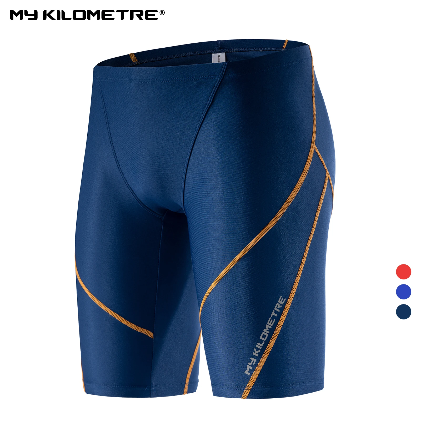 MY KILOMETRE Mens Swim Jammer Swimwear PBT Durable Athletic Training Endurance Swimsuits Swimming Shorts Trunks Man Swim Jammers