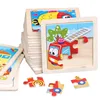 Cartoon 9Pcs Wooden Children 3D Jigsaw Puzzle Baby Early  Cognitive Learning Education Toys for Child Intelligence Game Wood Toy 1