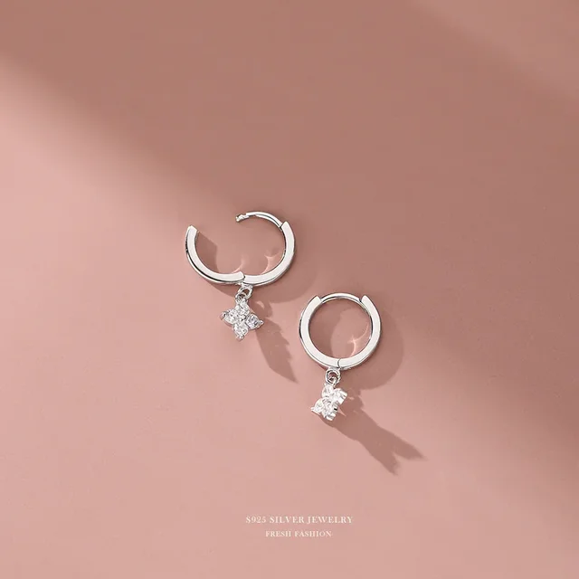 Boucles d'oreilles carillon feuille en argent regardé 925 pour femme, bijoux anti-allergie, accessoires de fête, cadeau 4