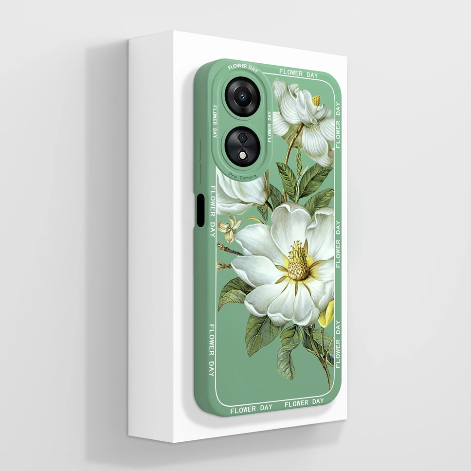 Cute Flowers Silicone Protective Phone Case - Stylish Back Cover Casing Shell with Bumper Protection