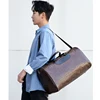 Fitness Gym Bag Python Pattern Travel Tote Handbag Casual PU Leather Male Luggage Duffle Shoulder Sports Business Bag For Men 2