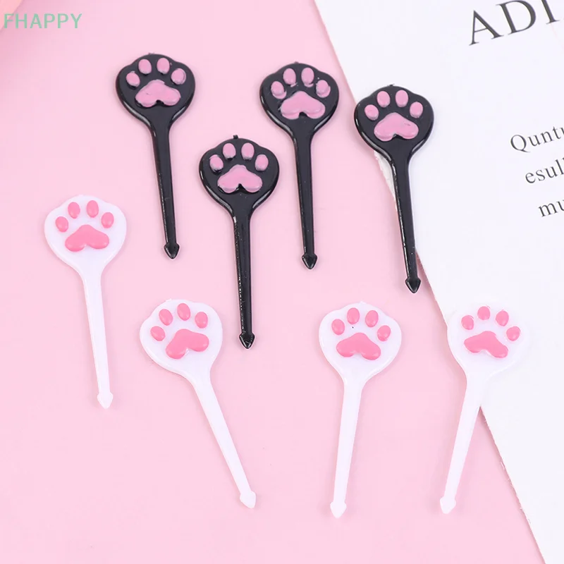 8Pcs/set Cat meat ball cat paw fruit stick cute cake dessert fork decoration