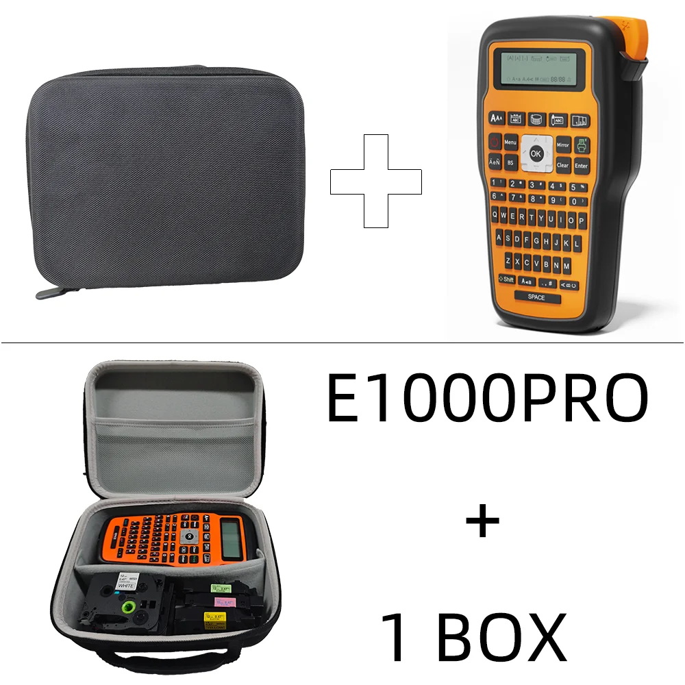 E1000PRO Handheld Printer With Packaging Box 203DPI 6-12mm Durable Label Tape TZe-231 Heat-Shrink Tubing HSE-231 FX231