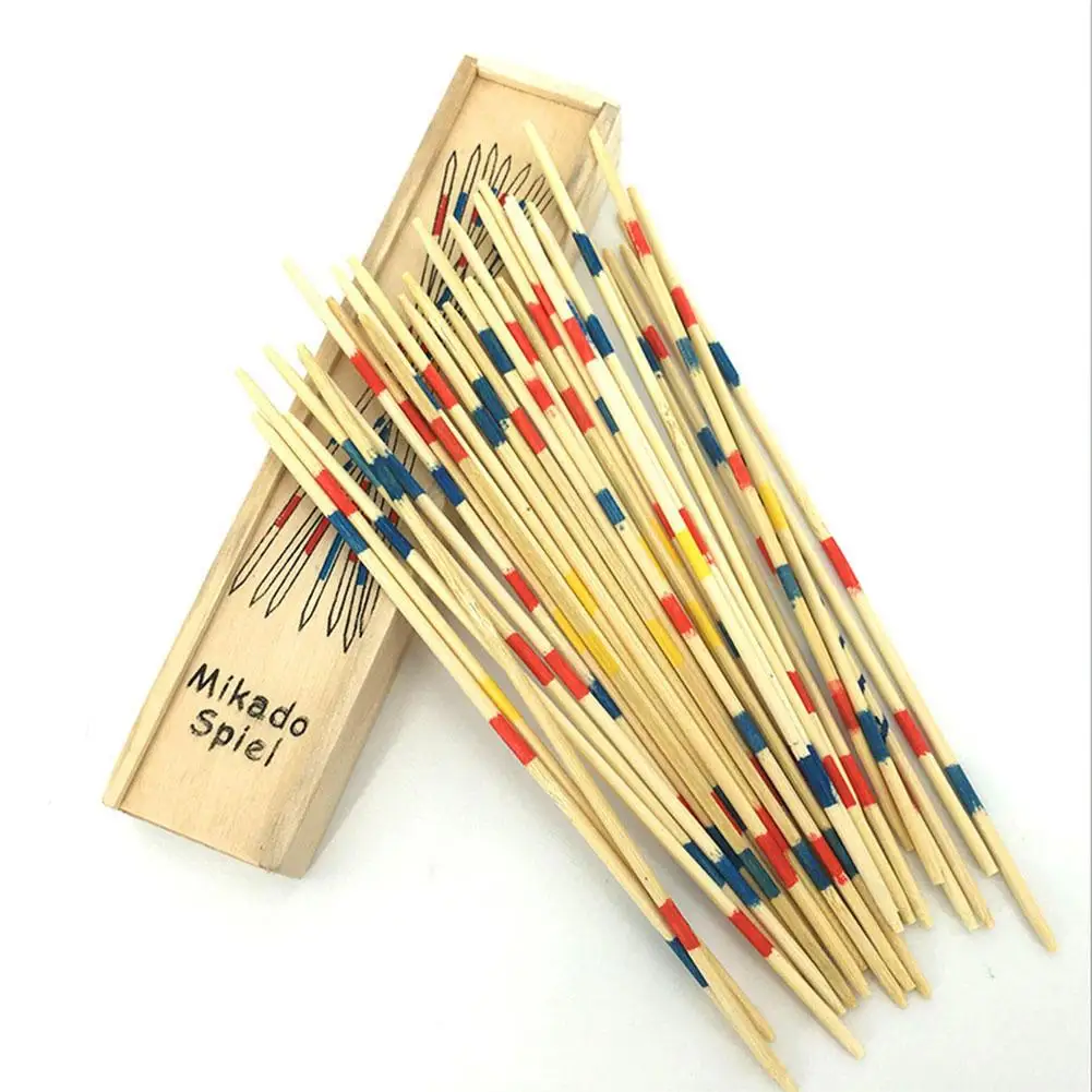 1 Box Colorful Wooden Game Stick Children Traditional Mikado Spiel Pick Up Stick Funny Desktop Toy Gift Supplies For Kid Bo B9H3