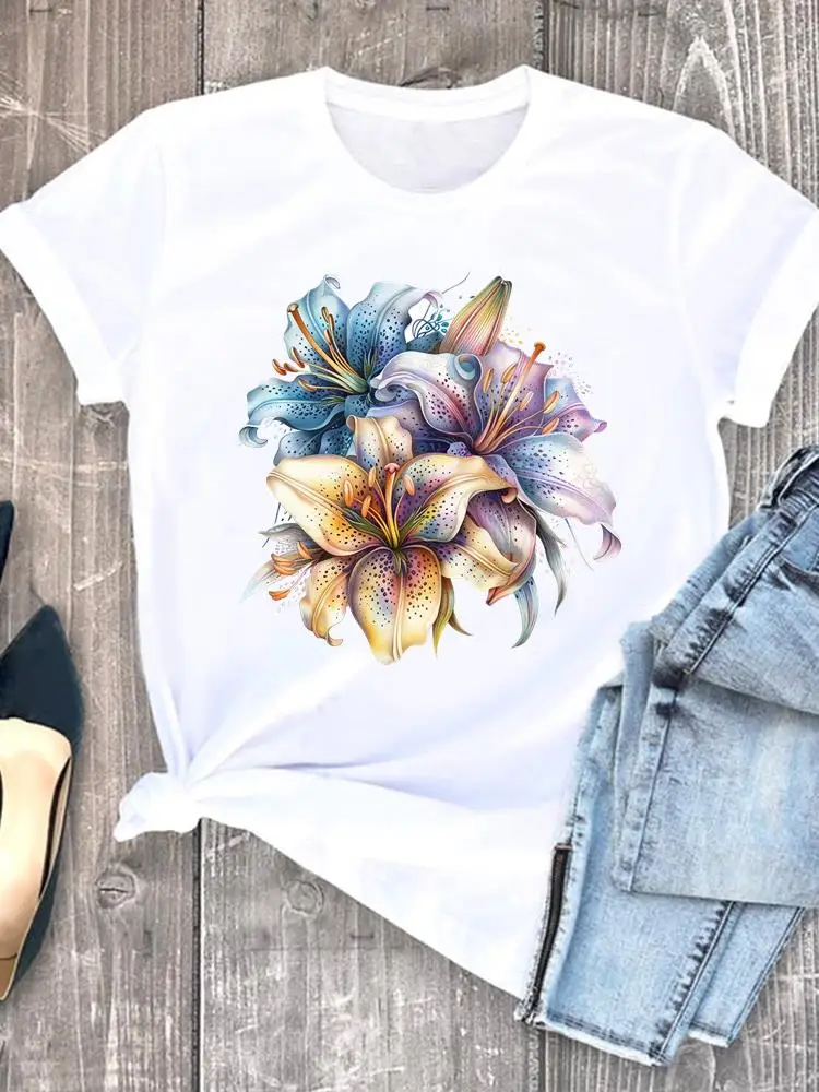 Women Clothing Trend Cute 90s Fashion White Tee Clothes Print Womens Casual Ladies Graphic T Short Sleeve O-neck T-shirts