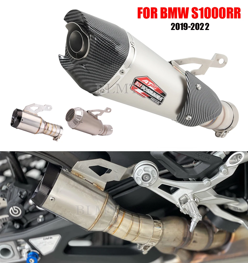 S1000rr Motorcycle Yoshimura At2 Exhaust Mid Pipe Muffler For Bmw S1000
