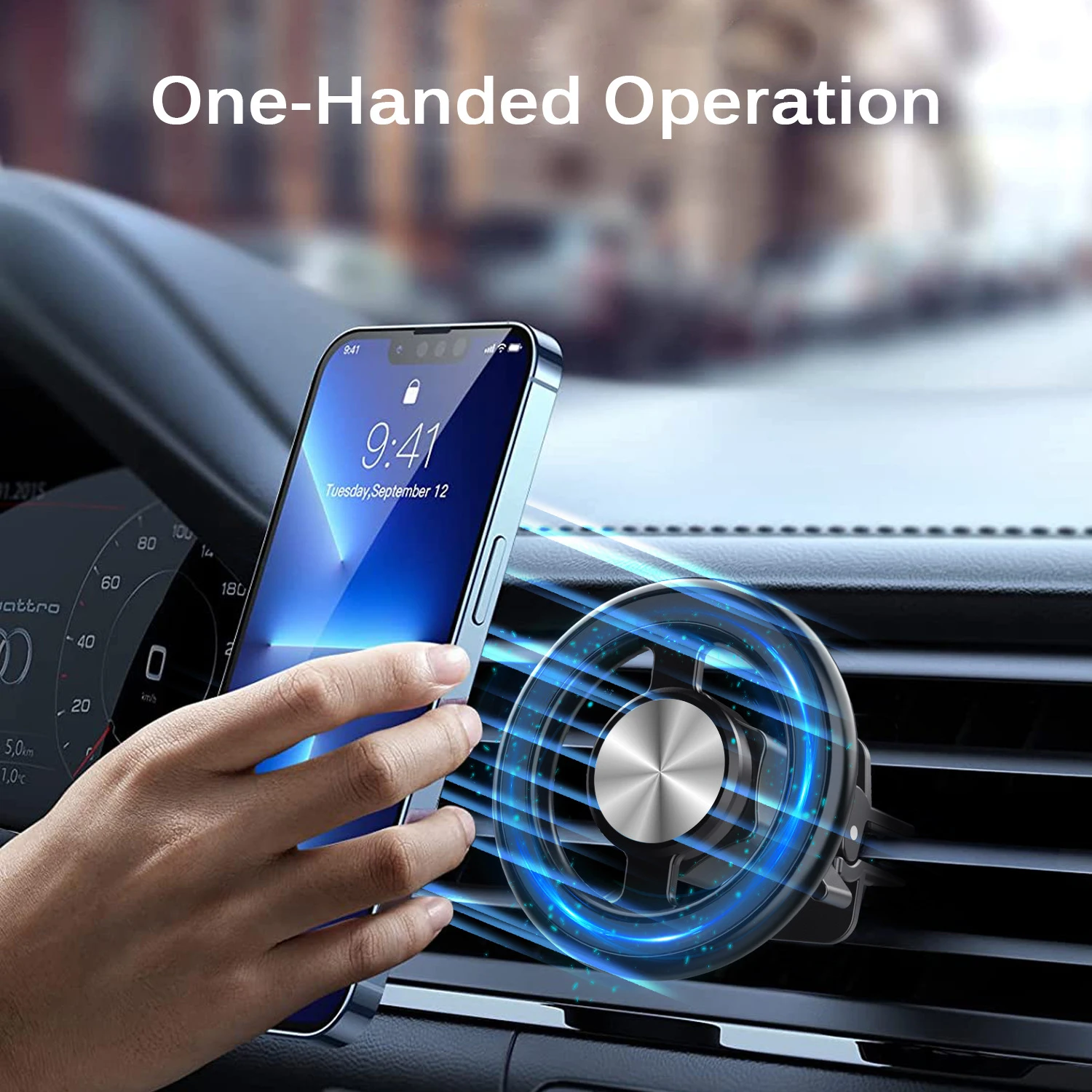 Universal Magnetic Car Vent Phone Holder - 360° Rotation, Secure Grip