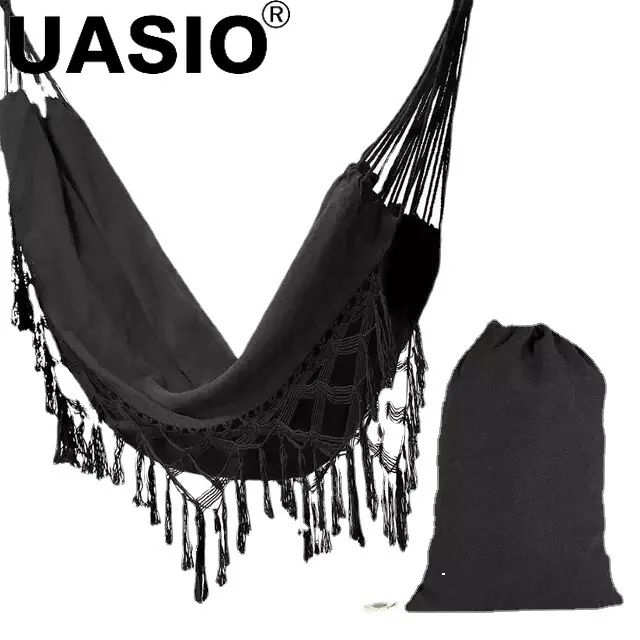 Outdoor Garden Hammock Tassel Canvas Swing Chair Hanging Bed Hiking Camping Hunting Foldable Hammock Photo Props Hammock Swing modern cotton hammock caribbean camping hammock chair