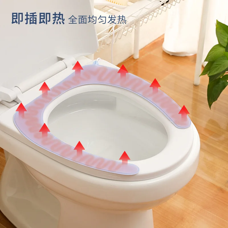 Winter Household Heated Toilet Seat Paste Waterproof Toilet Seat Bathroom Accessories PU Material 5*21*12cm