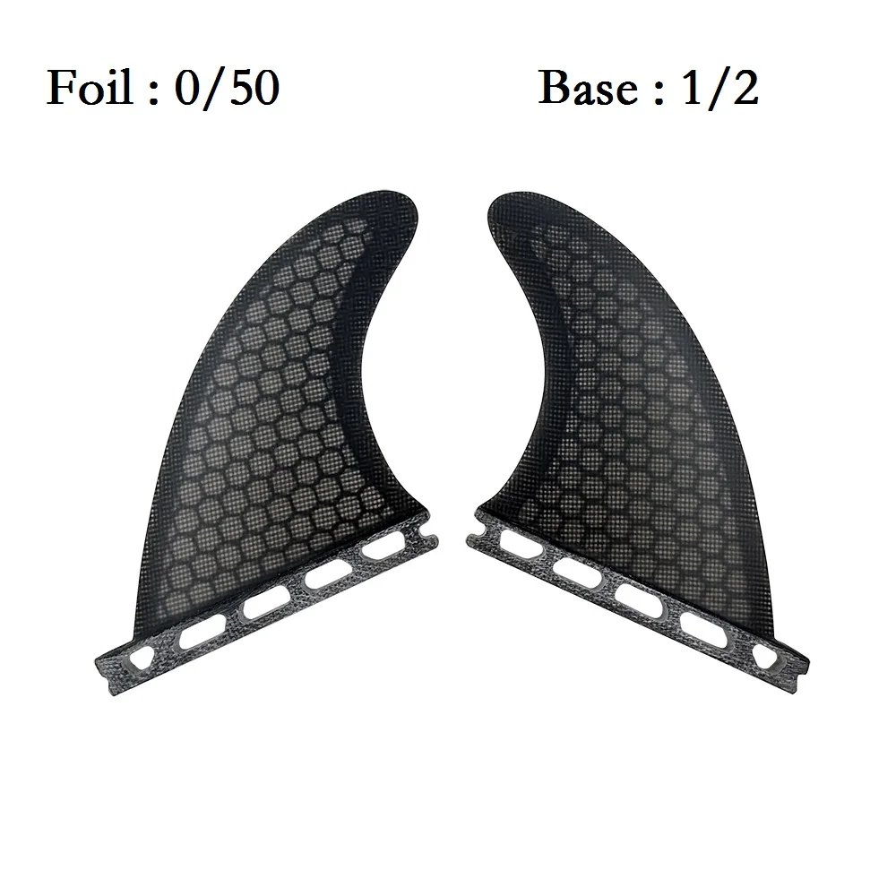 UPSURF FUTURE Twin Keel Fins Honeycomb Surfboard Rear Fin（Foil: 0/50）GX Twin Fins Single Tabs Clear/Grey Surf quillas surf