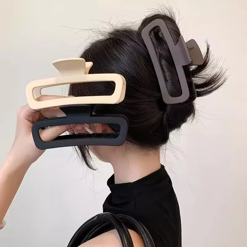 1/2/3 Stück Elegante Matte Große Rechteckige Haarspange für Frauen Modische Haarklammer für Mädchen – Detail 1