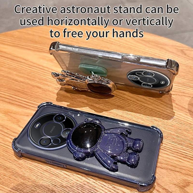 Clear Shockproof Transparent Astronaut Bracket Phone Holder Case