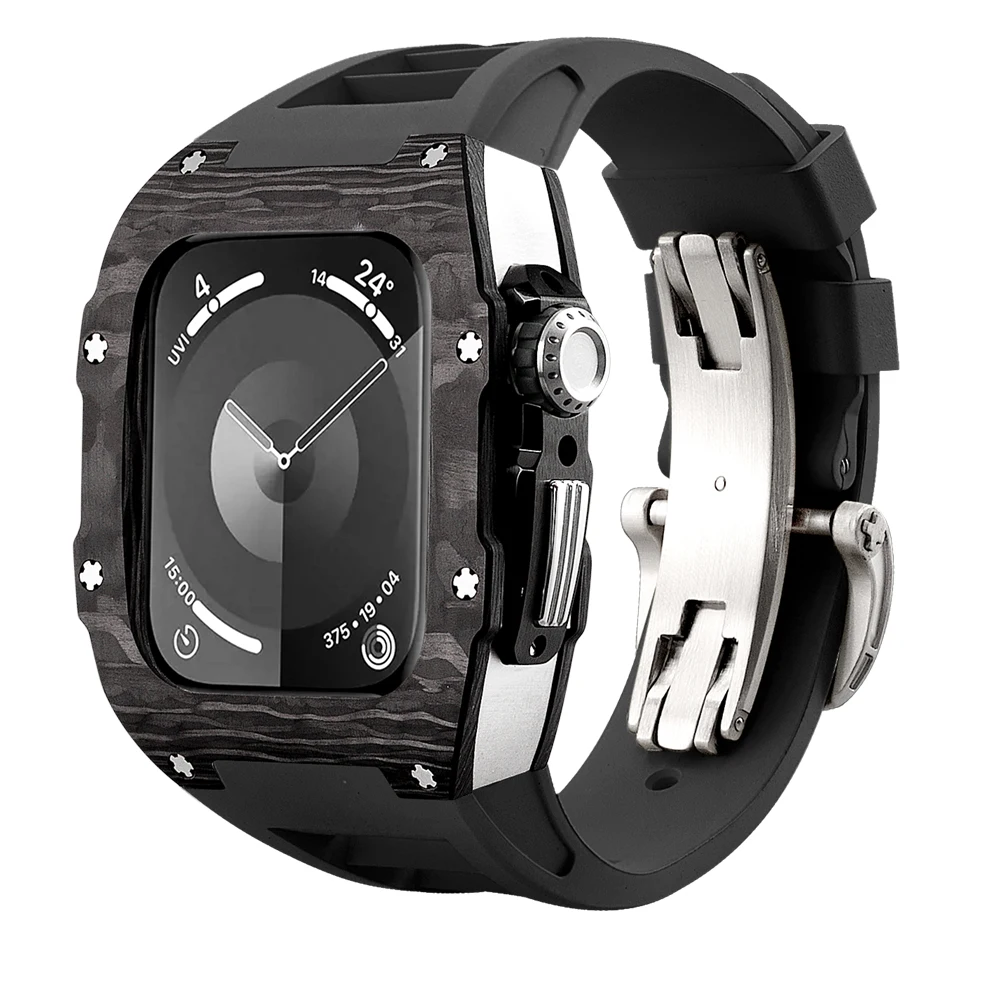 

Modification Kit For Apple Watch Carbon Fiber Case Series 44/45mm 456789SE Luxurious fashionable conveniently modified black