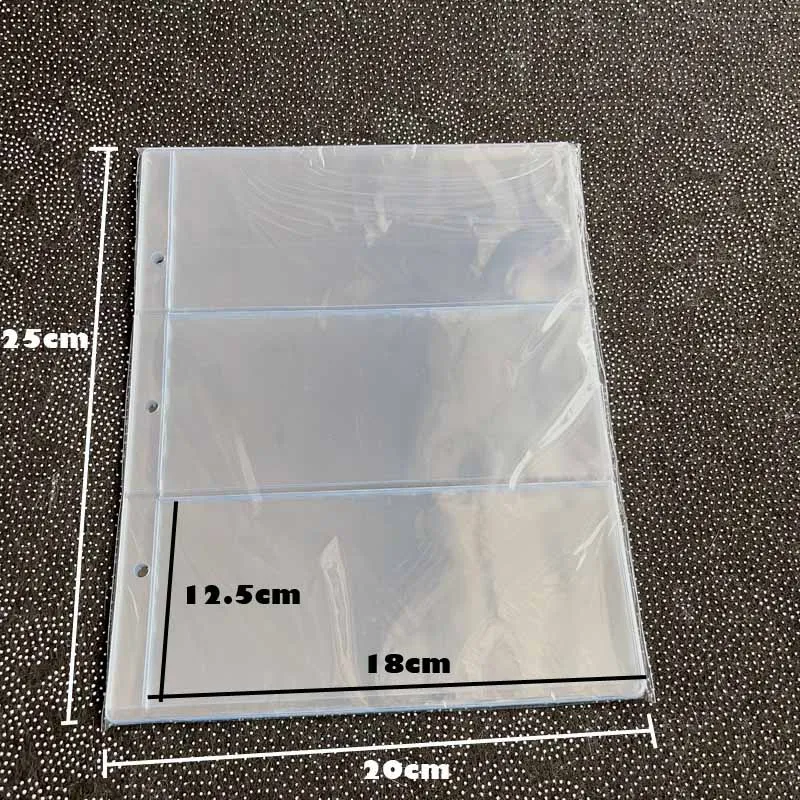 Banknotes money transparent PVC page of paper money coin album loose-leaf inners of Coin/Money holders 10PCS/Lot 3 line/Page coins collection album,coin collection album,coin stamp holders