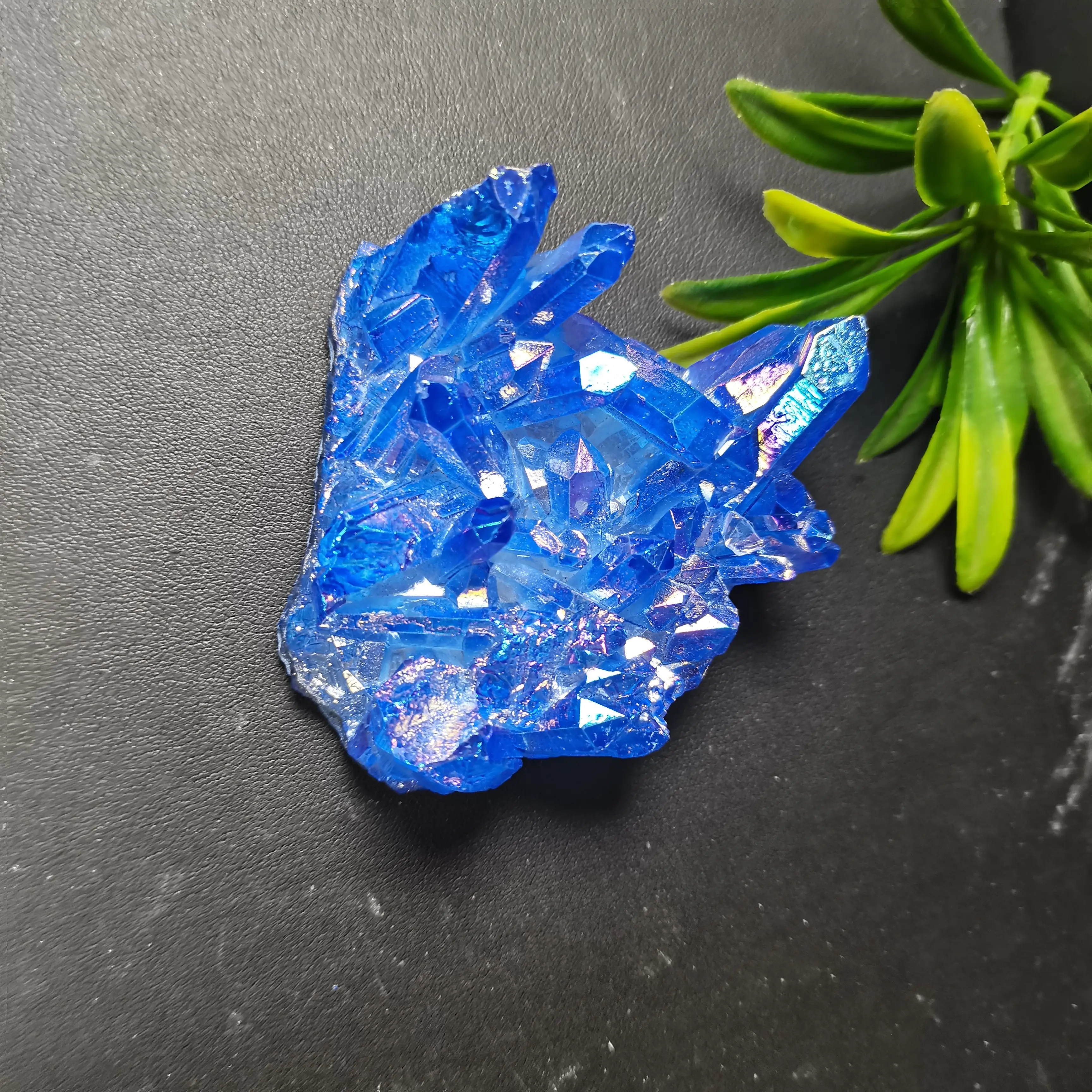 

Crystal cluster Specimen Blue angel aura flower natural electroplating Gemstone quartz cluster Healing