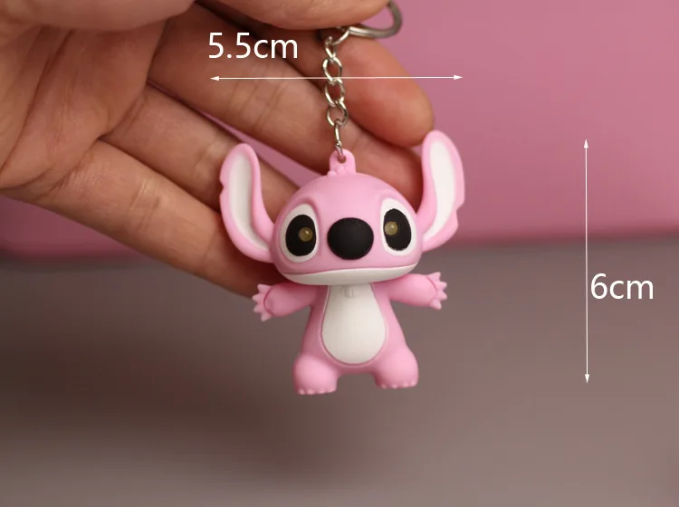 Disney Stitch LED Keychain  Cartoon Figures Glowing Night Light Cartoon Lilo & Stitch Pendant Novelty Kids Gift images - 6