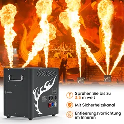 Somspot Three-headed Real Flame Machine DMX Control 300W Stage Spitfire (Pulse Ignition)for Concert Performance Party Atmosphere