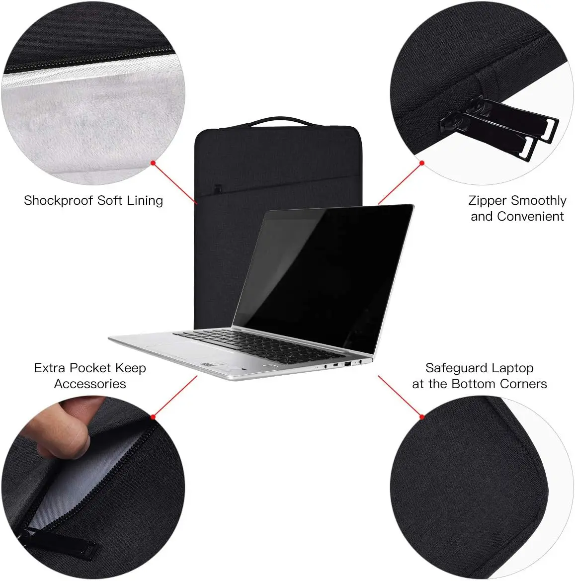 Premium 13-Inch Laptop Sleeve with Handle and Storage Pocket
