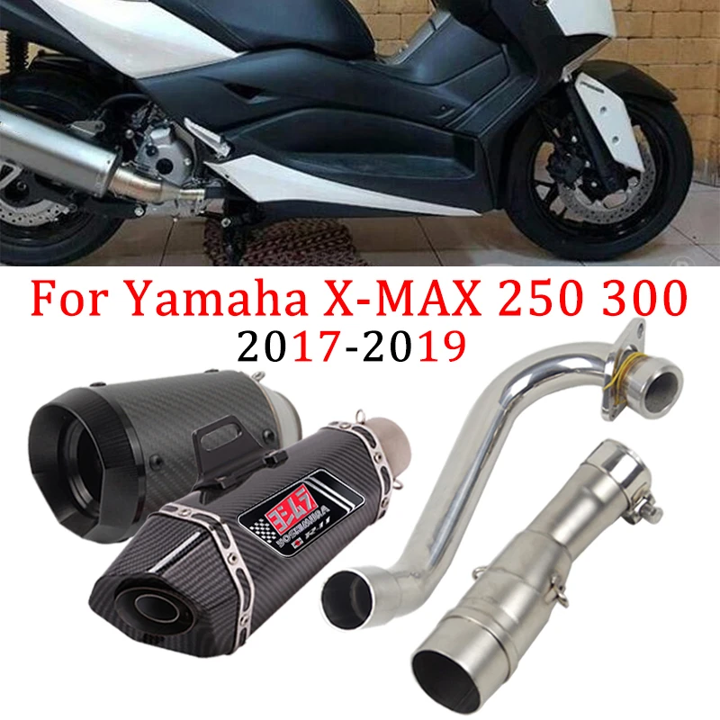 Xmax300 Xmax250 Slipon Exhaust Pipe Carbon Fiber Muffler Exhaust Pipe