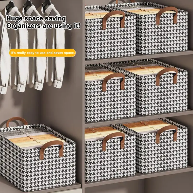 

Fabric Storage Box Wardrobe Storage Decorative Sturdy Collapsible Rectangular Cloth Storage Bin Cabinet Pants Storage Organizer