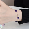 96118-a7216b.jpg Bracelet pétale de cristal fait à la main, mignon, haut de gamme, perles de verre colorées, bijoux en acier inoxydable pour femmes, été 2025