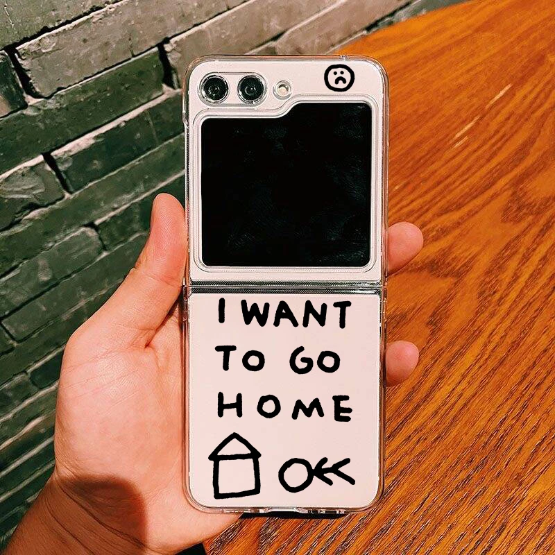 I WANT TO GO HOME Pattern Clear Hard Phone Case