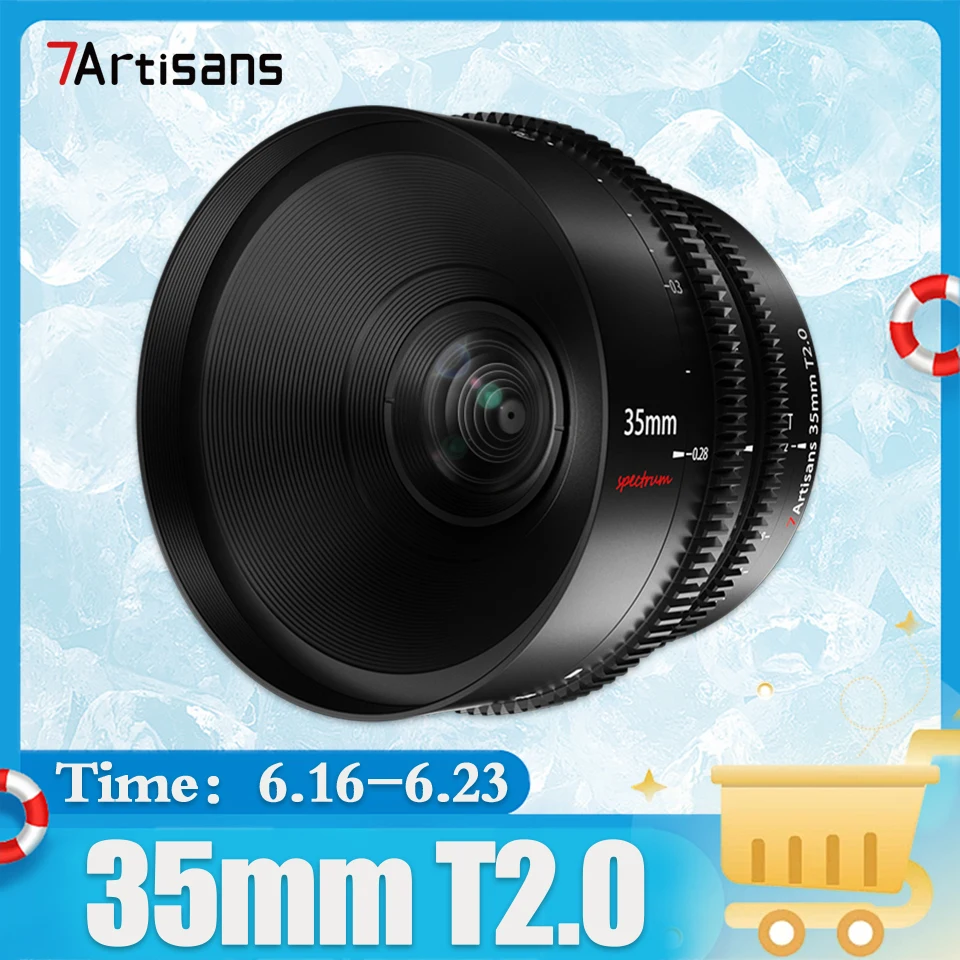 

7artisans MF 35 мм T2.0 Полнокадровый ультрадлинный фокус кино-объектив для студийной фотографии с Sony E Nikon Z Panasonic Sigma L Mount