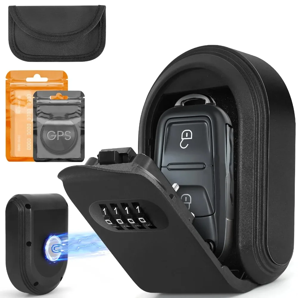 Magnetic key box attached under car
