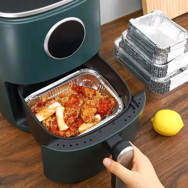 50Db Téglalap Alakú Ónfóli Tálca Bbq Speciális Megvastagodott Tál Elvihető Sütés Eldobható Alumínium Fólia Csomagoló Doboz Konyhai Szerszámok - Image 5