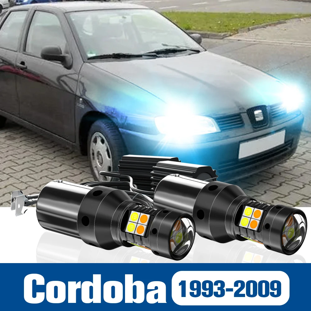 

2pcs LED Dual Mode Turn Signal+Daytime Running Light DRL Accessories Canbus For Seat Cordoba 6K 6L 1993-2009 2004 2005 2006 2007