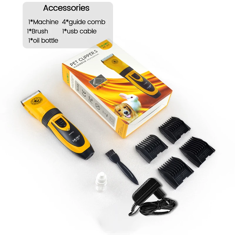 Pet Hair Trimmer 100-240V Electric Professional Rechargeable Dogs Cats Rabbit Hair Clippers Grooming Shaver