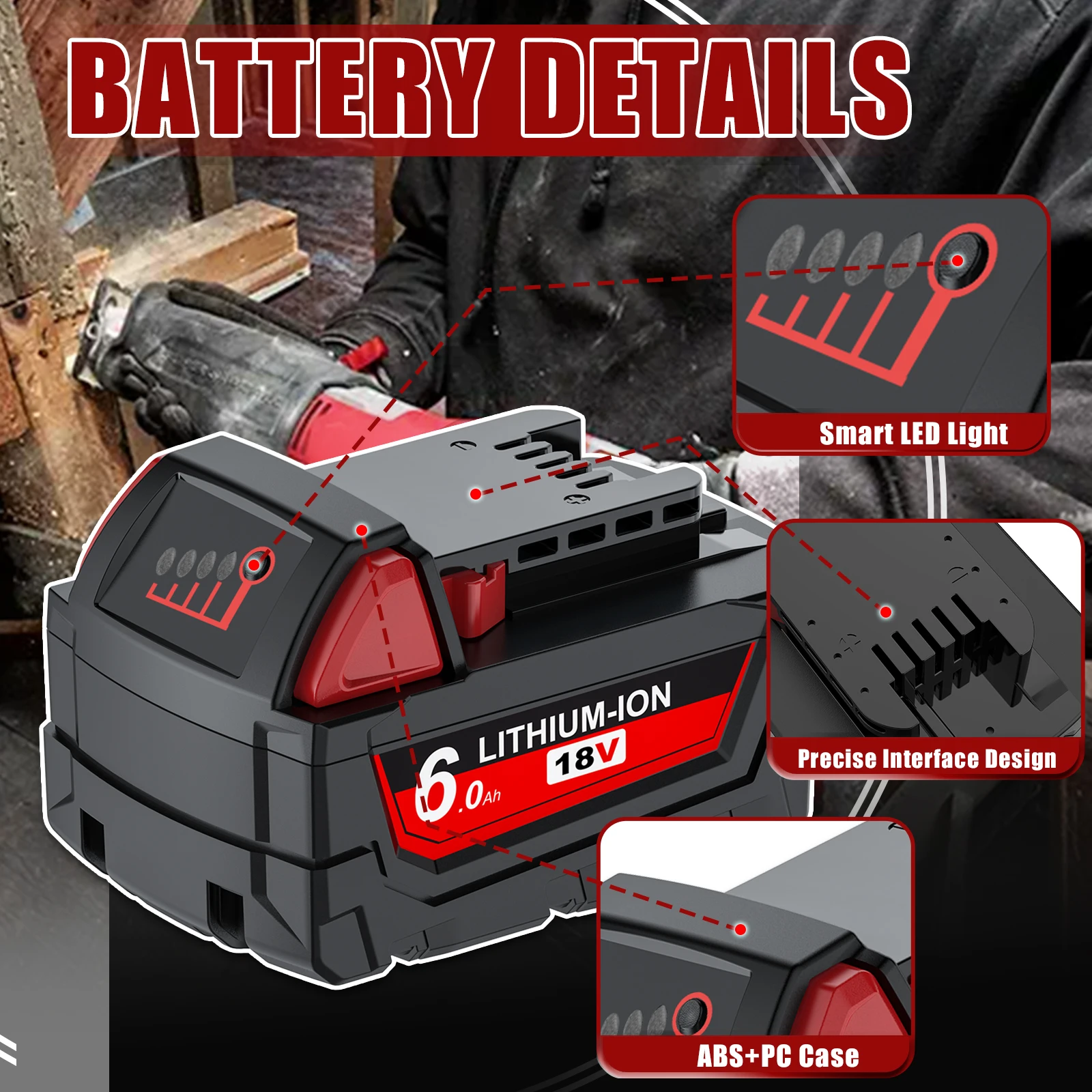 For Milwaukee 18V Battery For M18 M18B5 XC Lithium ION Battery 9.0/6.0Ah 48-11-1815 48-11-1850 2604-22 2604-20 2708-22 2607-22