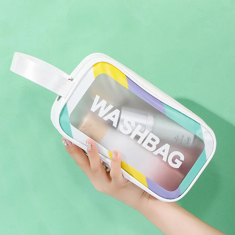 New PU Women Travel Storage Bag Cosmetic Bag Makeup Bag Travel Organizer Bags Waterproof Washbag Transparent Cosmetic Cases 4