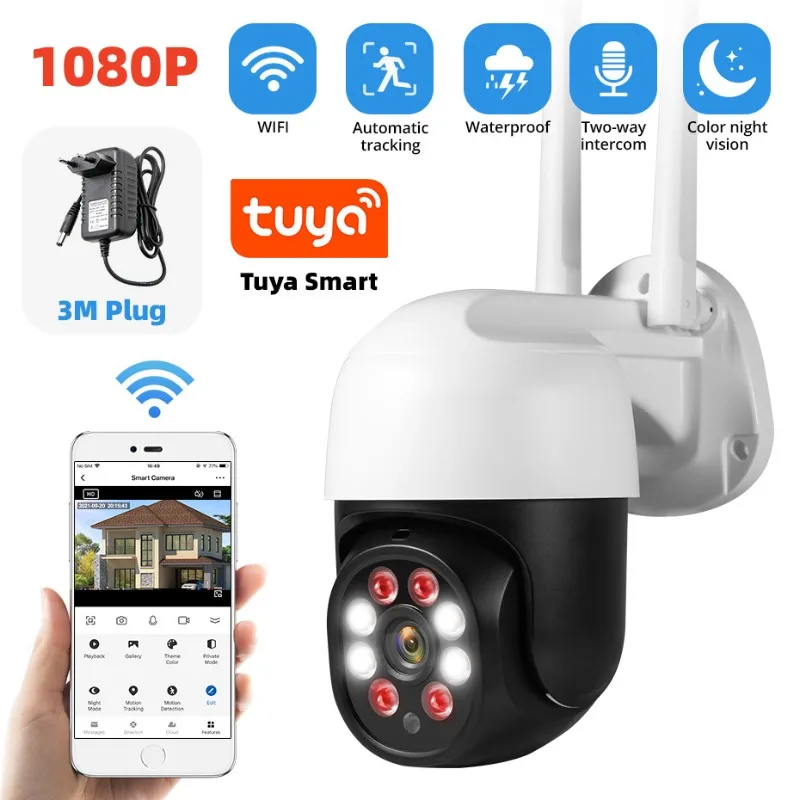 

1080P 3MP IP Camera 2.4G TUYA Smart Surveillance Camera Outdoor Home Security Camera Auto Tracking Detection Camera CCTV Camera