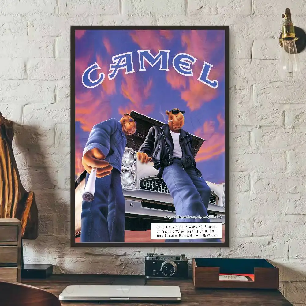 Vintage C-Camel C-Zigaretten Poster Poster Selbstklebende Wandkunst für Wohnzimmer Schlafzimmer Kein Verblassen Moderne Heimdekoration Aufkleber – Detail 6