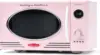 Retro Countertop Microwave Oven Large 800-Watt 0.9 cu ft - 12 Pre-Programmed Cooking Settings Digital Clock Pink 1