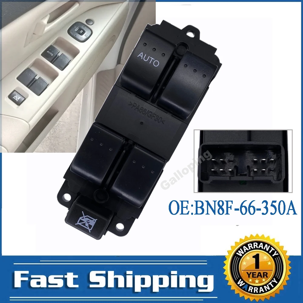 

Front LH Driver Window Control Switch Glass Lifter Console Button Replacement Parts for 2003-2009 Mazda 3 2.0L 2.3L BN8F66350A