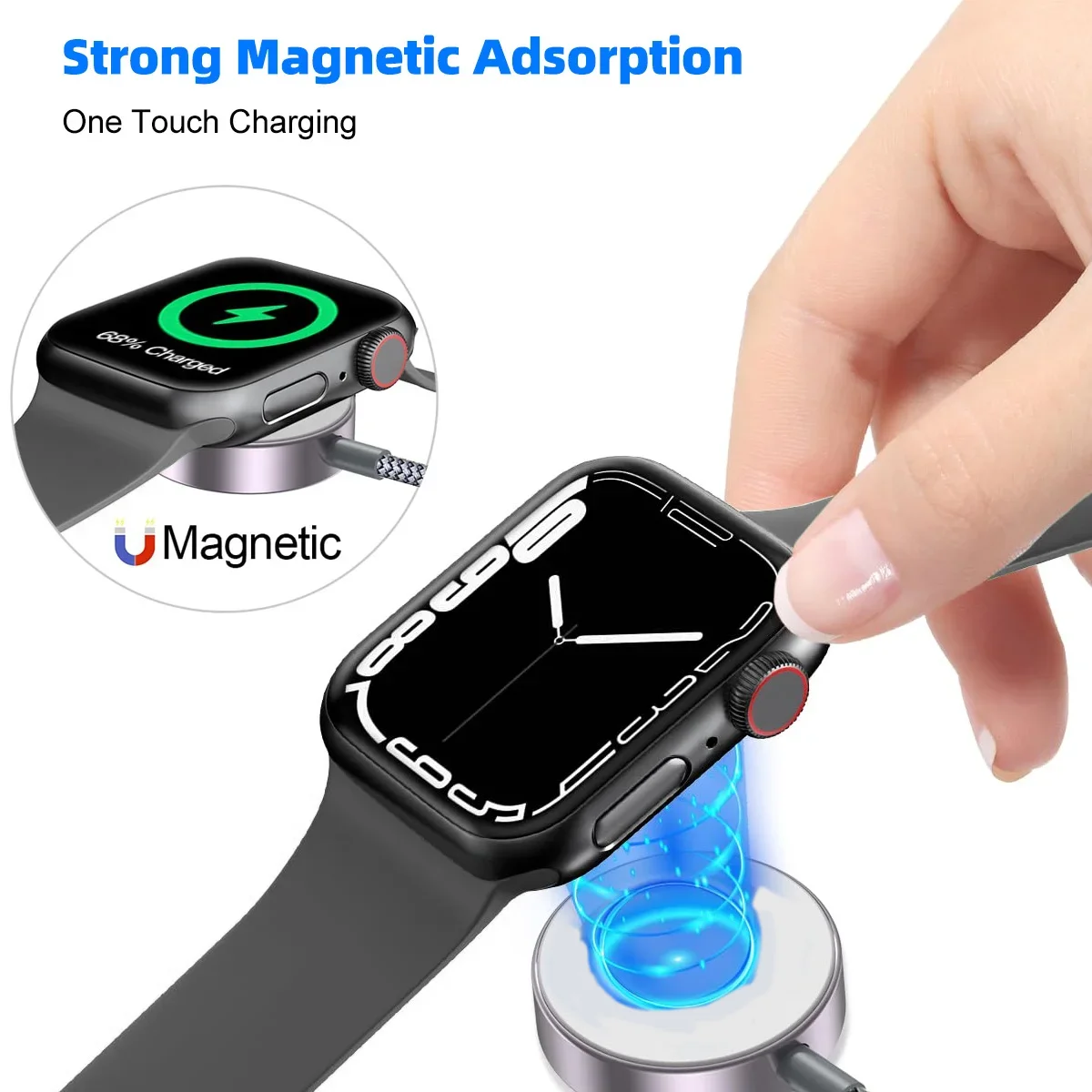27W 3 in 2 멀티 USB C 충전 케이블 (아이워치, 아이폰 17/16/15/14/13/12 Pro Max용) USB 타입 C 고속 충전 코드 포함