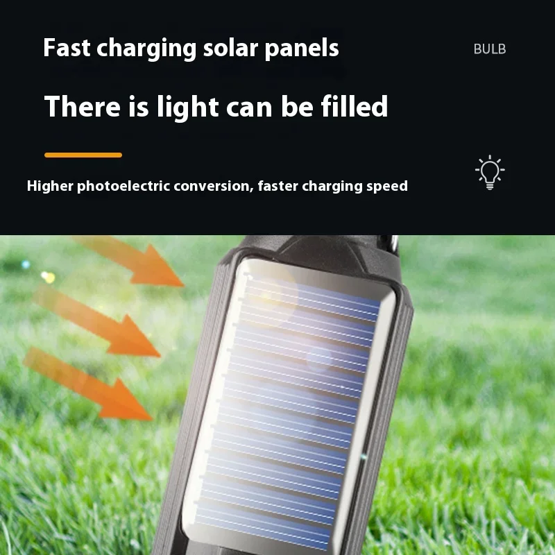 Solar Outdoor LED Lamp Bulbs USB Rechargeable Tent Light Emergency Camping Fishing BBQ Portable Lantern Night Lights with Hook