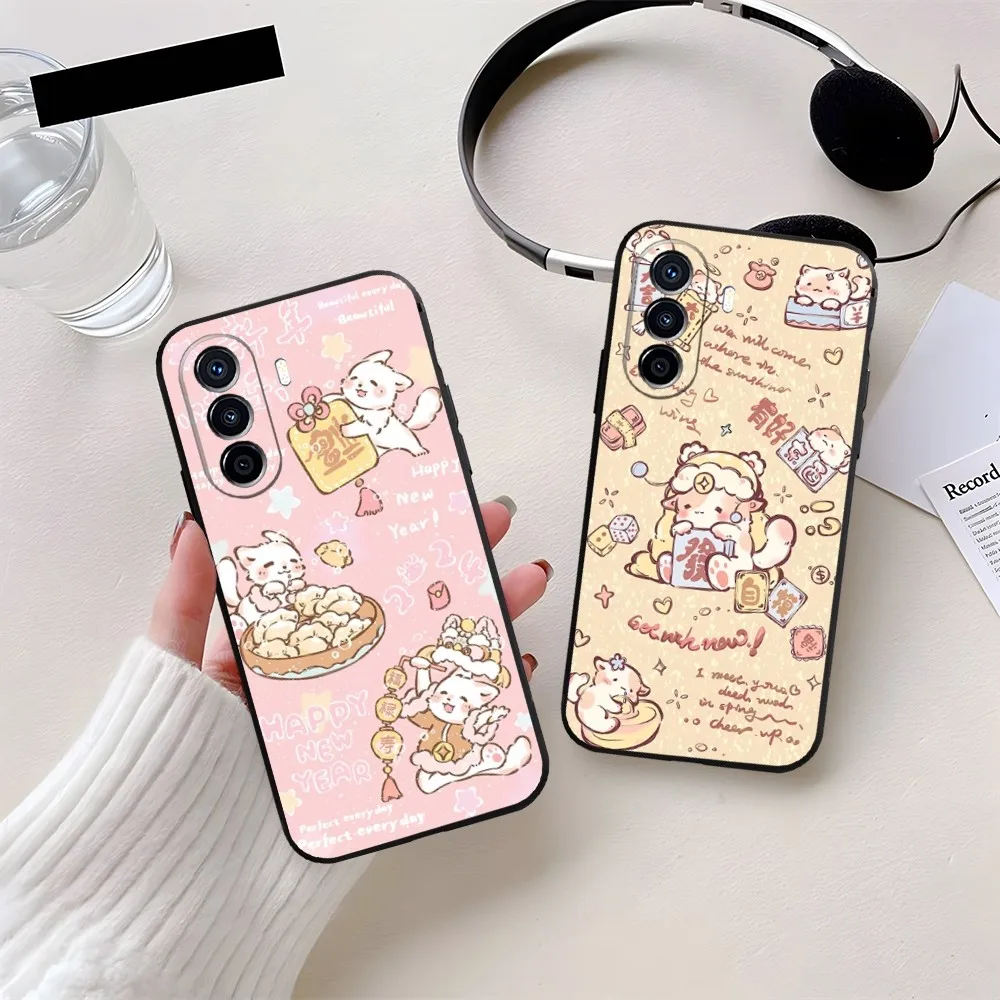 

Rich Cute Animals Phone Case For Huawei P50 P30 P40 P10 P20 Lite Mate 40 Pro Plus Psmart Z 6 7 9 Shell Cover