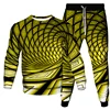 Colorful Tie Dye Vortex 3D Print Men's Sportswear Set New Long-Sleeved T Shirt Pants 2-Piece Set Oversized Pullover Men Clothing 2
