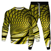 Colorful Tie Dye Vortex 3D Print Men's Sportswear Set New Long-Sleeved T Shirt Pants 2-Piece Set Oversized Pullover Men Clothing 2