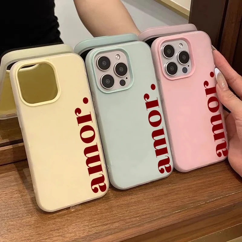 Red Amor Personalized Letter Print Phone Case Cover